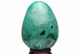 Polished Chrysocolla & Malachite Egg - Peru #217322-1